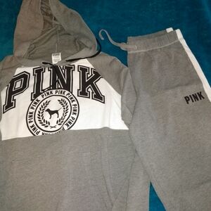 💥💥PINK Victoria's Secret Gray Hoodie and Sweatpants Set💥💥